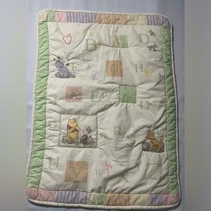 WINNIE THE POOH CLASSIC VINTAGE CRIB BLANKET, IVORY COLOR 40”X 30”